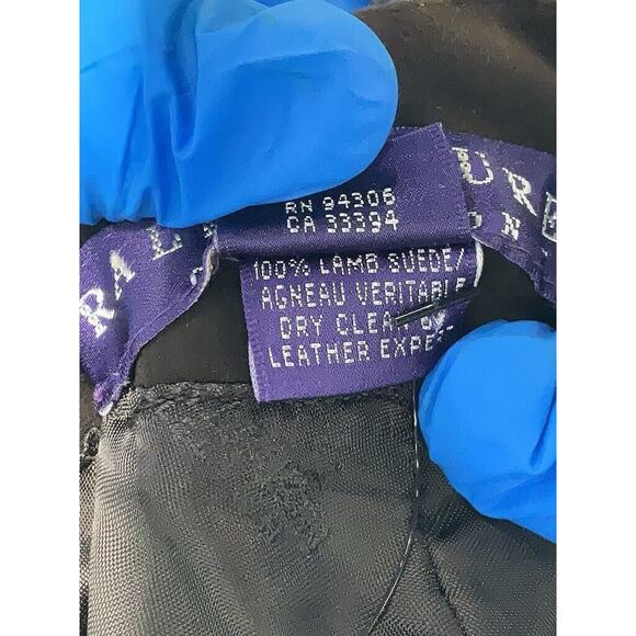 Ralph Lauren Collection Chocolate Brown Lamb Suede Leather Straight Pants 10 - Picture 6 of 7